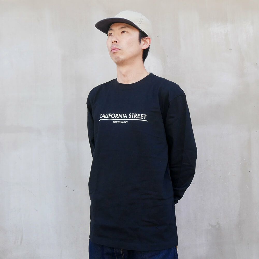 CALIFORNIA STREET LONG SLEEVE カリフォルニアストリート ロングスリーブTシャツ LOGO BAR BLACK スケートボード スケボー 02
