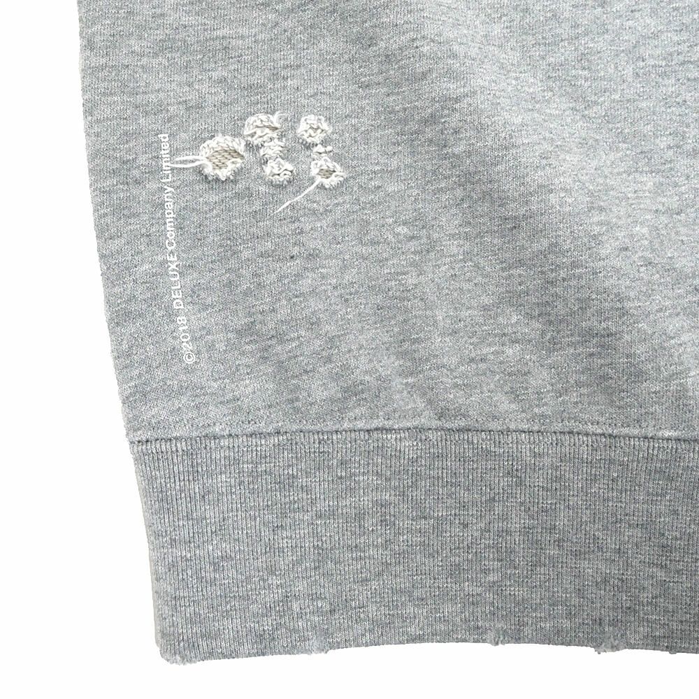 TIGHTBOOTH（TBPR） CREW SWEAT タイトブース トレーナー TBPR x DELUXE DAMAGE GREY スケートボード スケボー 5