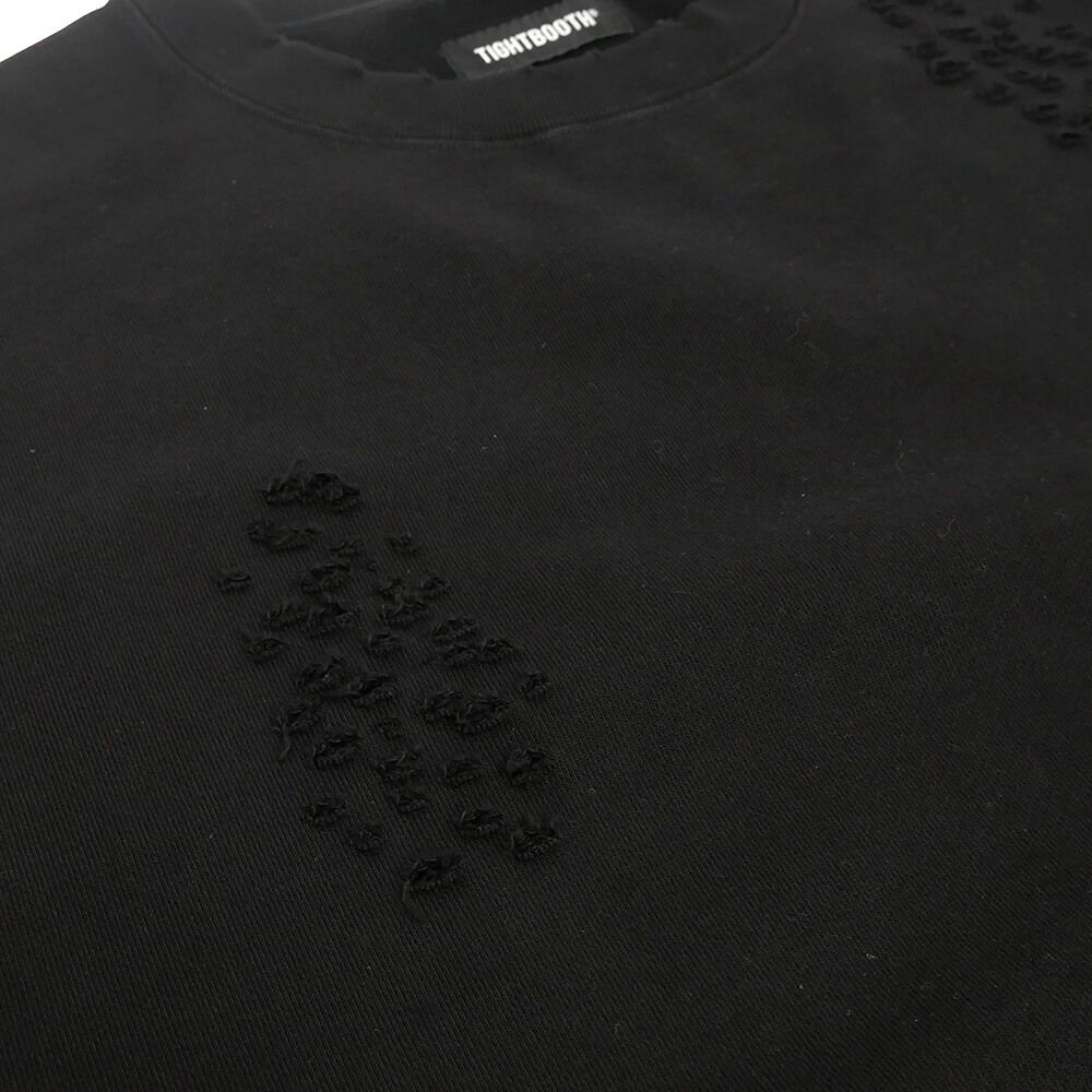 TIGHTBOOTH（TBPR） CREW SWEAT タイトブース トレーナー TBPR x DELUXE DAMAGE BLACK スケートボード スケボー 1