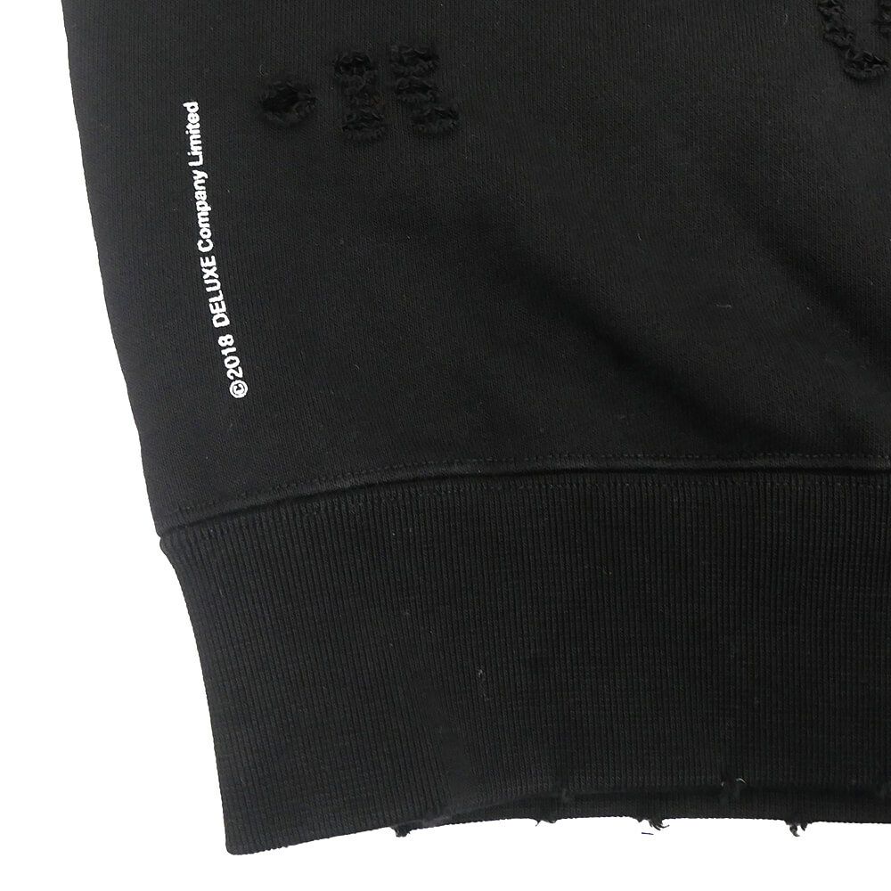 TIGHTBOOTH（TBPR） CREW SWEAT タイトブース トレーナー TBPR x DELUXE DAMAGE BLACK スケートボード スケボー 5