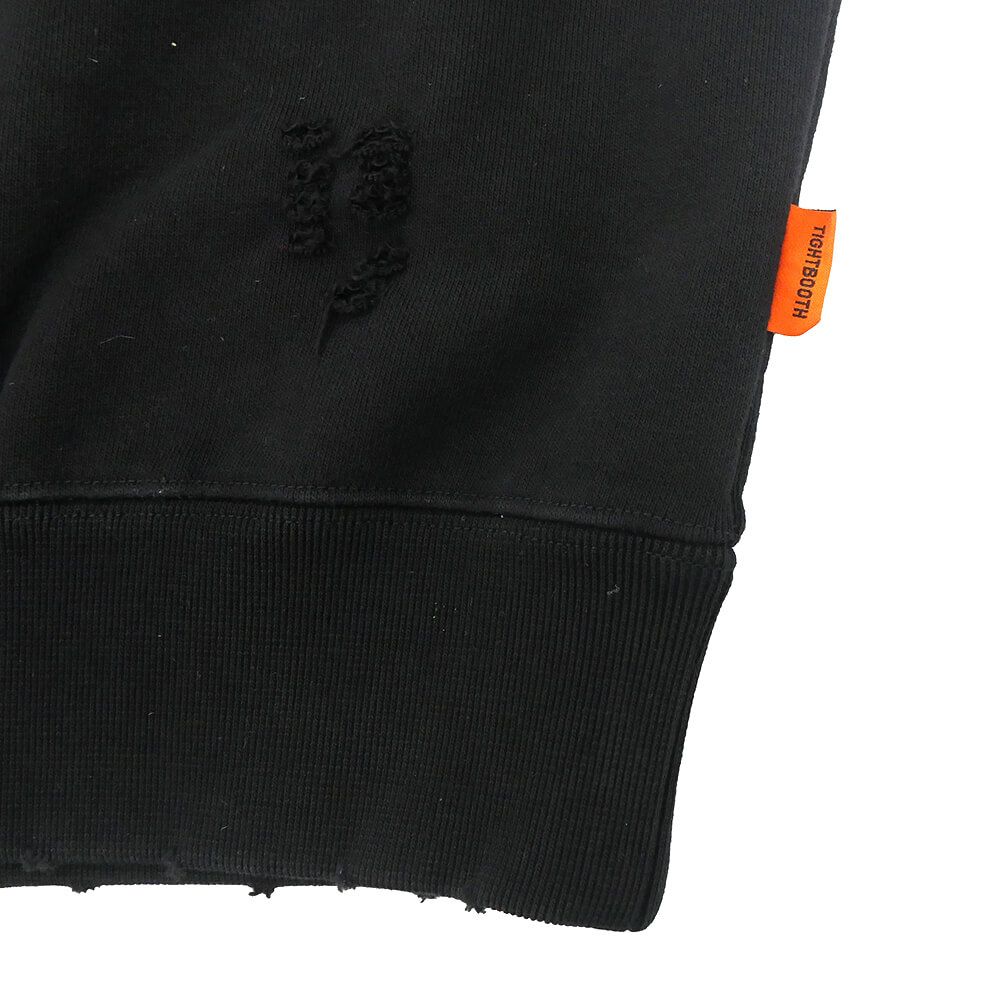 TIGHTBOOTH（TBPR） CREW SWEAT タイトブース トレーナー TBPR x DELUXE DAMAGE BLACK スケートボード スケボー 6
