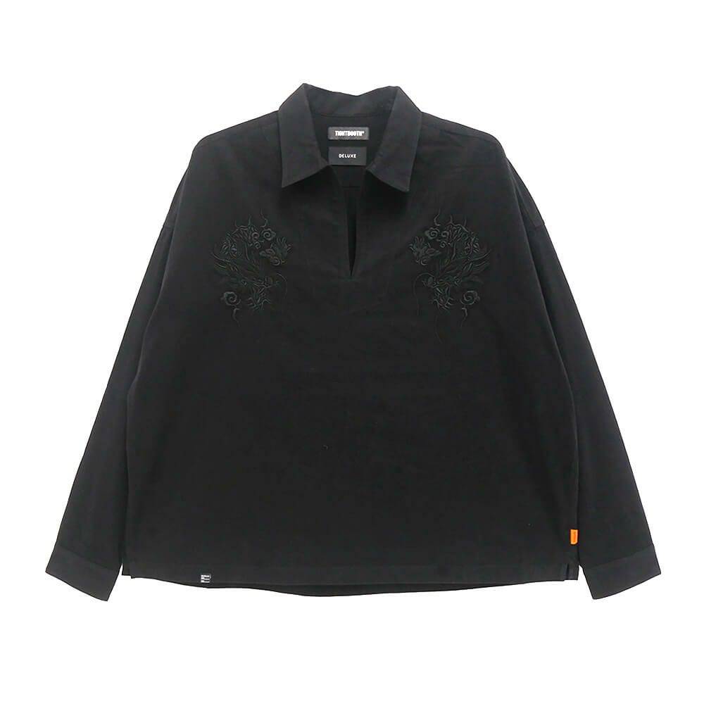 TIGHTBOOTH（TBPR） LONG SLEEVE タイトブース 長袖シャツ TBPR x DELUXE TBPR x DELUX FLANNEL SKIPPER SHIRT BLACK スケートボード スケボー 