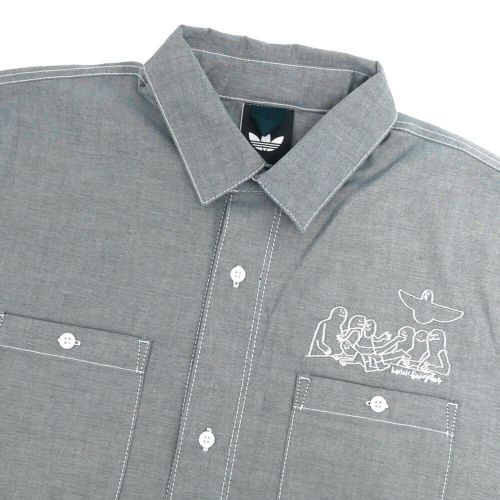 ADIDAS SKATEBOARDING LONG SLEEVE アディダススケートボーディング 長袖シャツ GONZALES BUTTON UP AURORA IVY スケートボード スケボー 1