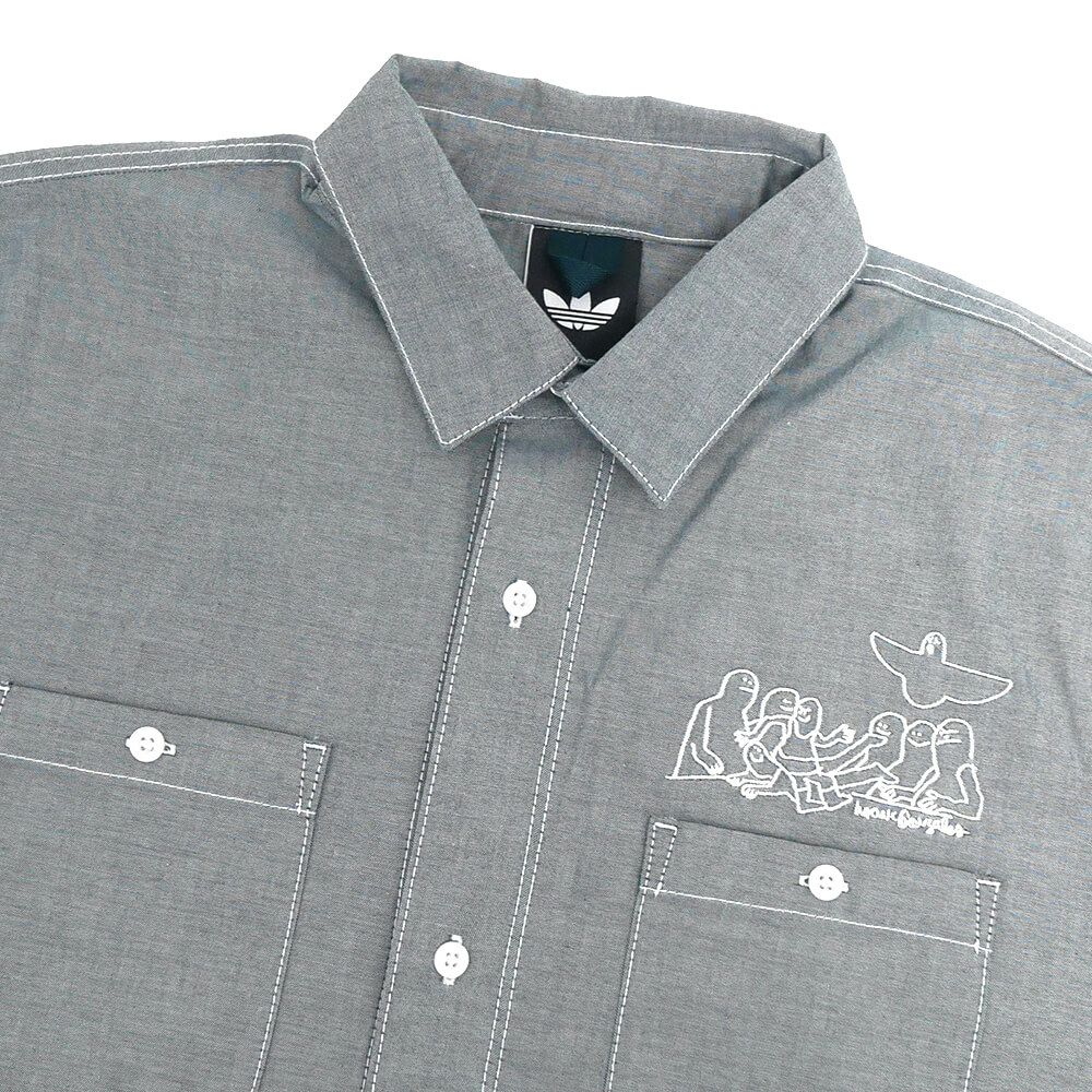 ADIDAS SKATEBOARDING LONG SLEEVE アディダススケートボーディング 長袖シャツ GONZALES BUTTON UP AURORA IVY スケートボード スケボー 1