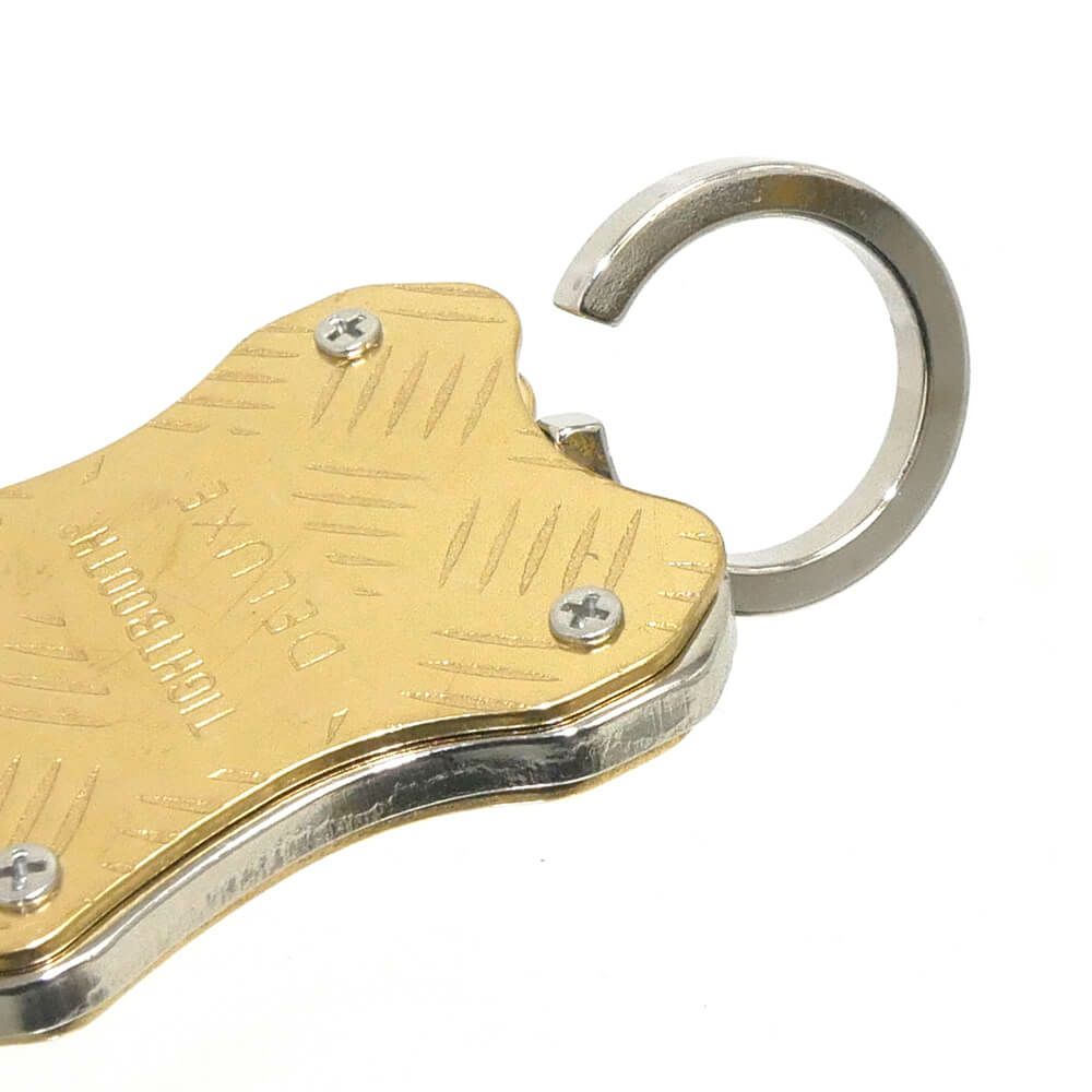 TIGHTBOOTH（TBPR）KEYHOLDER タイトブース キーホルダー TIGHTBOOTH x DELUXE CHECKER PLATE CARABINER BRASS スケートボード スケボー 3
