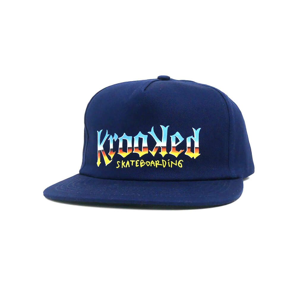KROOKED CAP クルキッド キャップ CHROME ZONE SNAPBACK NAVY スケートボード スケボー 