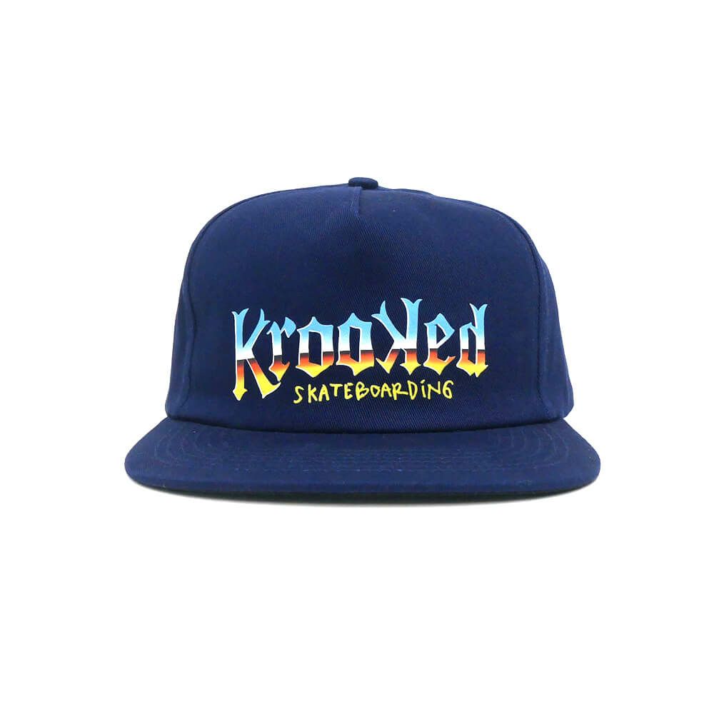 KROOKED CAP クルキッド キャップ CHROME ZONE SNAPBACK NAVY スケートボード スケボー 1