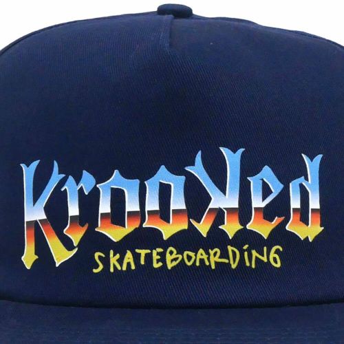 KROOKED CAP クルキッド キャップ CHROME ZONE SNAPBACK NAVY スケートボード スケボー 4
