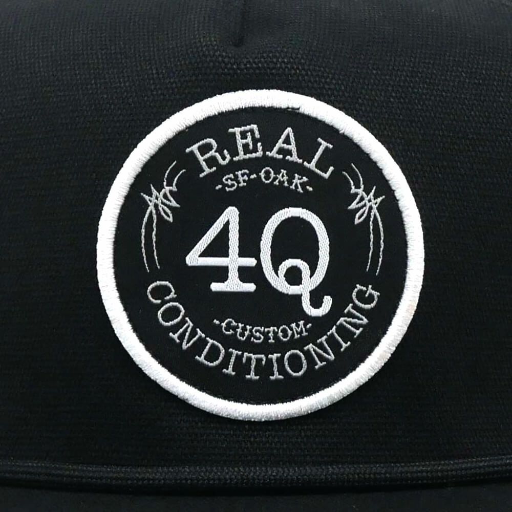 REAL CAP リアル キャップ 4Q SNAPBACK BLACK スケートボード スケボー 4