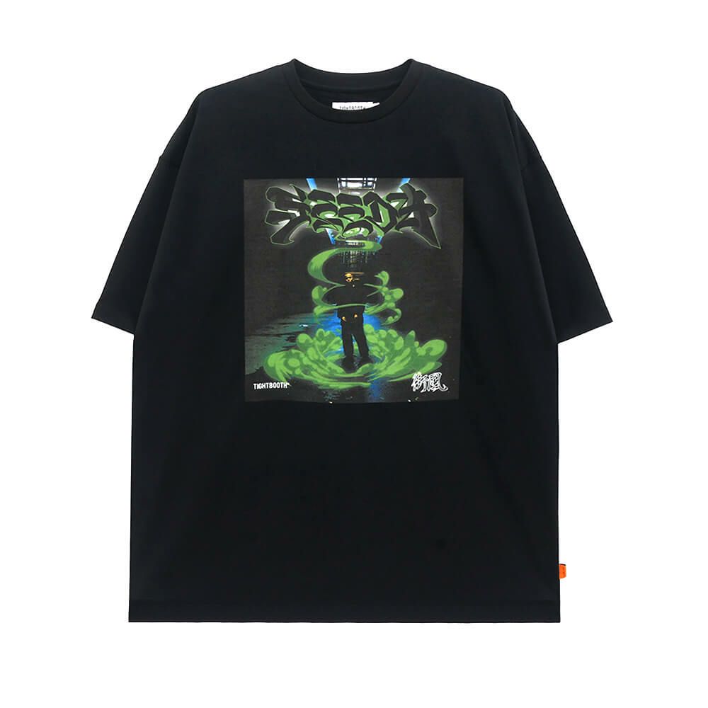 TIGHTBOOTH（TBPR）T-SHIRT タイトブース Tシャツ TBPR x SEEDA MACHIKAZE BLACK スケートボード スケボー 