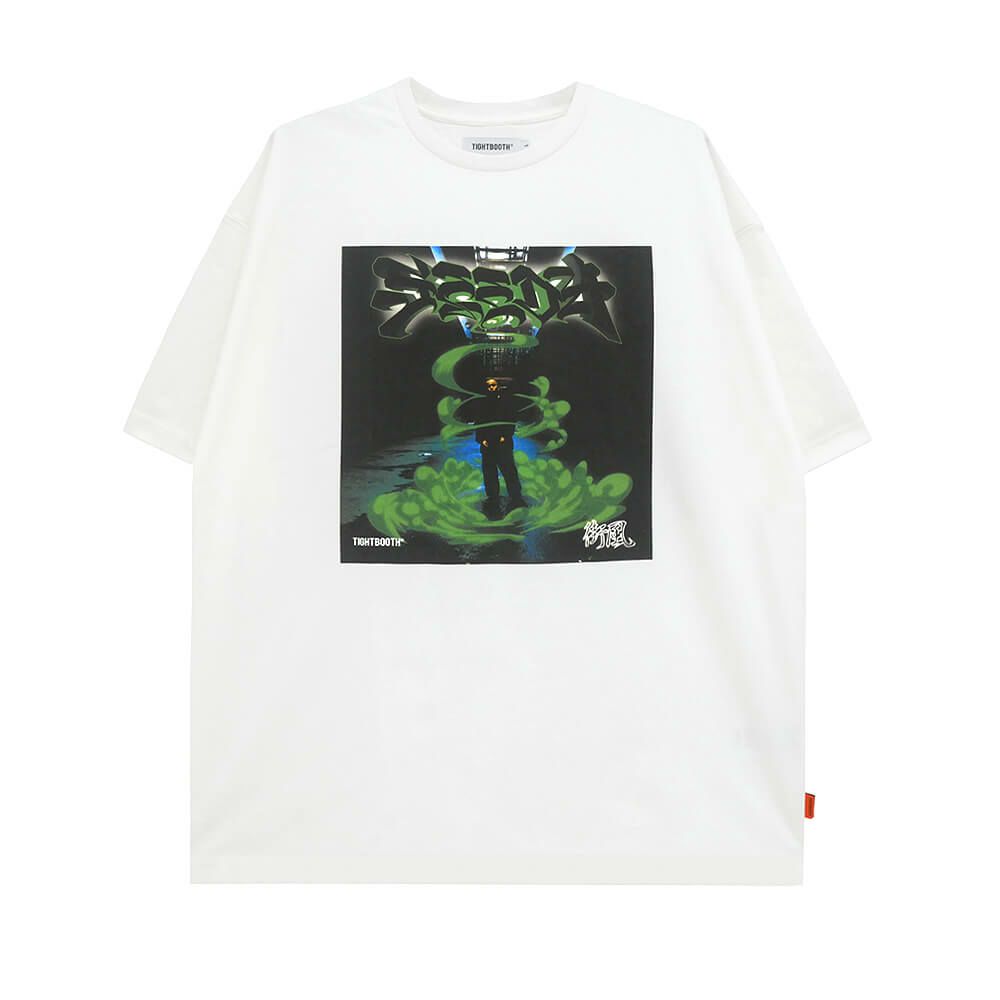 TIGHTBOOTH（TBPR）T-SHIRT タイトブース Tシャツ TBPR x SEEDA MACHIKAZE WHITE スケートボード スケボー 