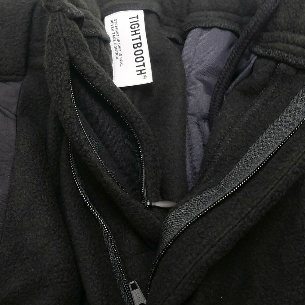 TIGHTBOOTH（TBPR） PANTS タイトブース パンツ ジーンズ TBPR x 紅桜 NYLON PANEL FLEECE BALOON BLACK スケートボード スケボー 6