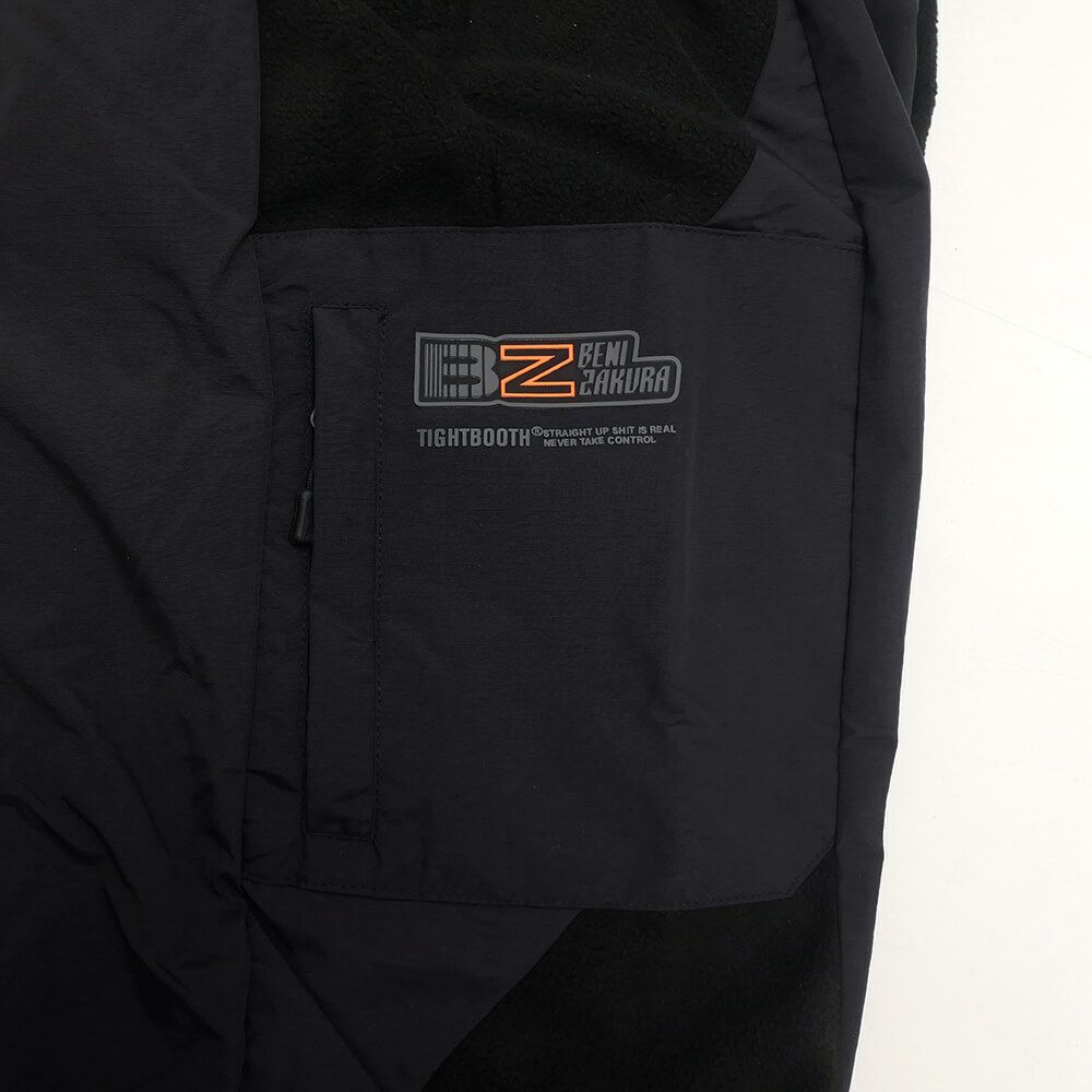 TIGHTBOOTH（TBPR） PANTS タイトブース パンツ ジーンズ TBPR x 紅桜 NYLON PANEL FLEECE BALOON BLACK スケートボード スケボー 8