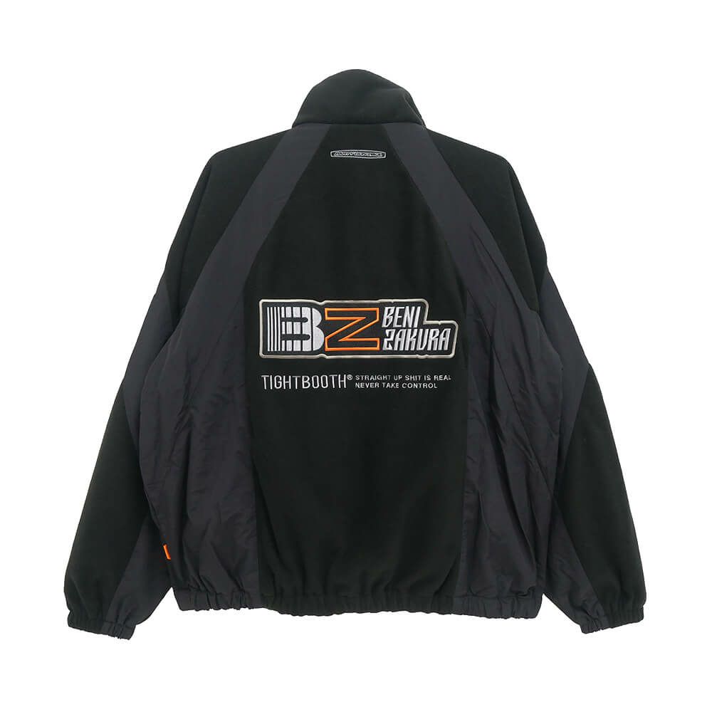 TIGHTBOOTH（TBPR） JACKET タイトブース ジャケット TBPR x 紅桜 NYLON PANEL FLEECE BLACK スケートボード スケボー 
