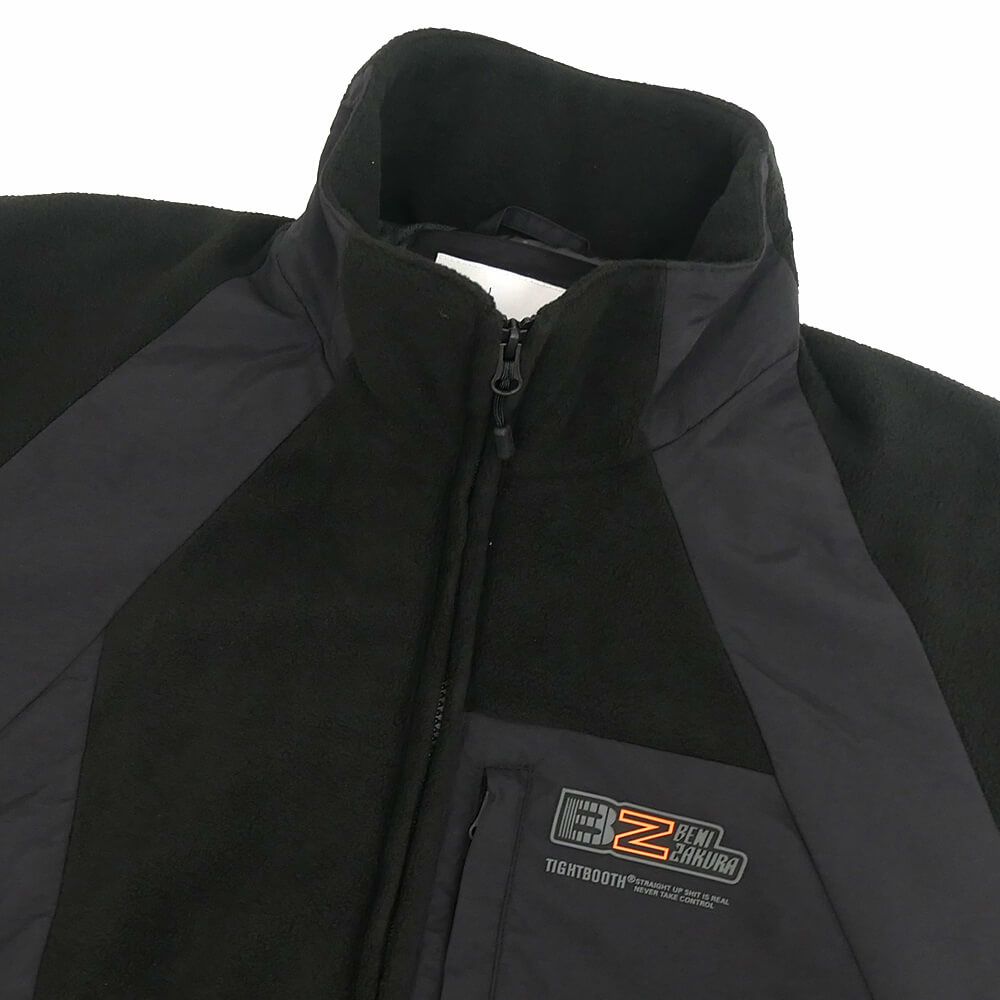 TIGHTBOOTH（TBPR） JACKET タイトブース ジャケット TBPR x 紅桜 NYLON PANEL FLEECE BLACK スケートボード スケボー 2