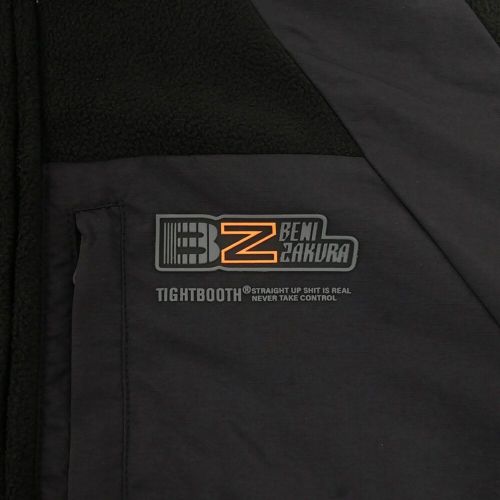 TIGHTBOOTH（TBPR） JACKET タイトブース ジャケット TBPR x 紅桜 NYLON PANEL FLEECE BLACK スケートボード スケボー 5