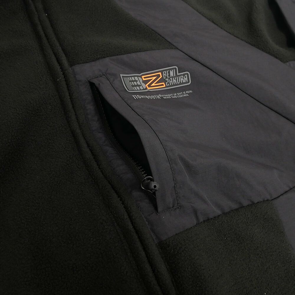 TIGHTBOOTH（TBPR） JACKET タイトブース ジャケット TBPR x 紅桜 NYLON PANEL FLEECE BLACK スケートボード スケボー 6