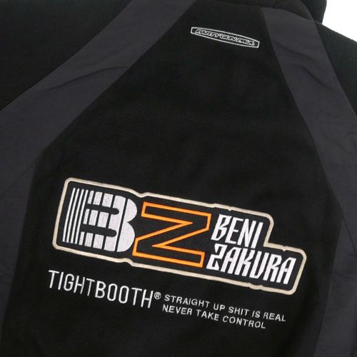TIGHTBOOTH（TBPR） JACKET タイトブース ジャケット TBPR x 紅桜 NYLON PANEL FLEECE BLACK スケートボード スケボー 12