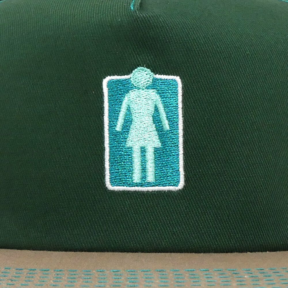 GIRL CAP ガール キャップ LOVERS OG 5 PANEL SNAPBACK GREEN/BEIGE スケートボード スケボー 4