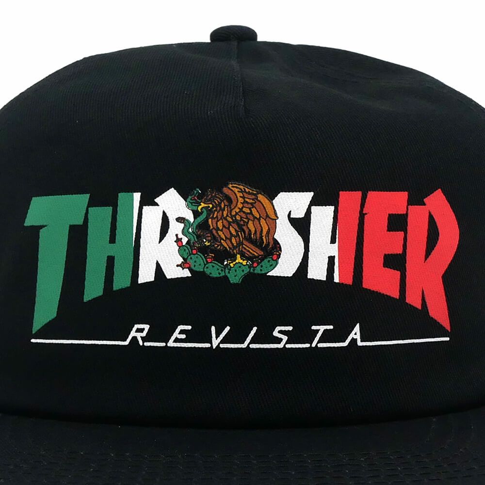 THRASHER CAP スラッシャー キャップ MEXICO REVISTA SNAPBACK BLACK（US企画） スケートボード スケボー 4